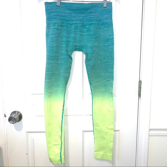 ITZON Teal Green Ombré Leggings - Picture 8 of 9